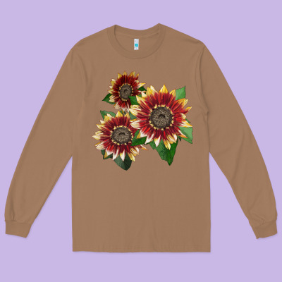 Florenza Sunflower Long Sleeve Tee Designed By Lillyallendesigns