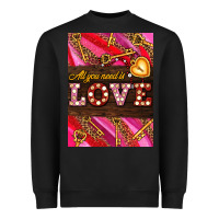Black all you need is love Heavyweight Sweatshirt - AdoDesignShop