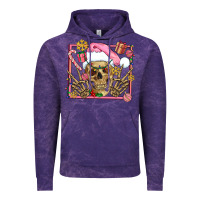 Cloud Purple pink christmas skeleton Vintage Hoodie - AdoDesignShop