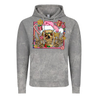Cloud Rock pink christmas skeleton Vintage Hoodie - AdoDesignShop