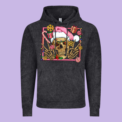 Pink Christmas Skeleton Vintage Hoodie Designed By Adodesignshop
