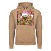 Vintage Coffee pink christmas skeleton Vintage Hoodie - AdoDesignShop