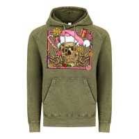 Vintage Olive pink christmas skeleton Vintage Hoodie - AdoDesignShop