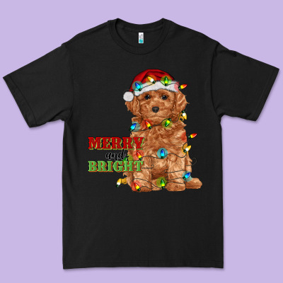 Merry And Bright Toy Poodle Premium Tee Designed By Ranaportraitstore