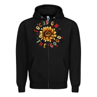 Black focus on the good Zipper Hoodie - MaliasSmallBusiness