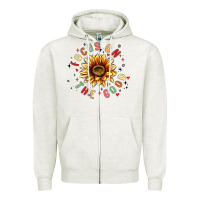 Oatmeal Heather focus on the good Zipper Hoodie - MaliasSmallBusiness