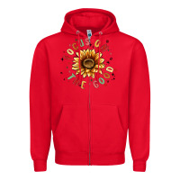 Red focus on the good Zipper Hoodie - MaliasSmallBusiness