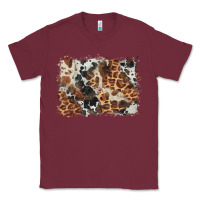 Burgundy cowhide leopard background Classic Tee - BarkalooDesign