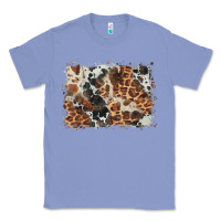 Colony Blue cowhide leopard background Classic Tee - BarkalooDesign
