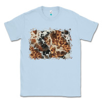 Dusty Blue cowhide leopard background Classic Tee - BarkalooDesign