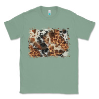 Sage cowhide leopard background Classic Tee - BarkalooDesign