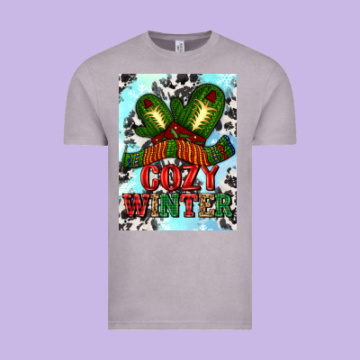 Cozy Winter With Gloves And Scarf Vintage Tee Designed By Adodesignshop