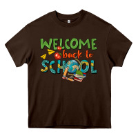 Chocolate Brown welcome back to school Heavy Core Tee - texasbilliewilder