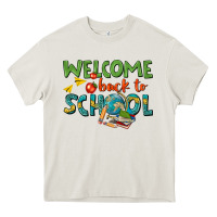Cream welcome back to school Heavy Core Tee - texasbilliewilder