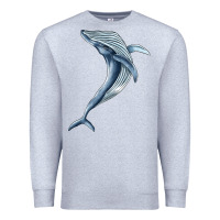 Heather Grey humpback whale jumping Premium Sweatshirt - BarkalooDesign
