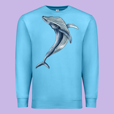 Humpback Whale Jumping Premium Sweatshirt Designed By Barkaloodesign