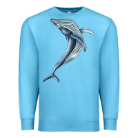 Ocean Blue humpback whale jumping Premium Sweatshirt - BarkalooDesign