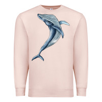 Pale Pink humpback whale jumping Premium Sweatshirt - BarkalooDesign