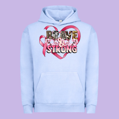 Brave And Strong Cancer Awareness Urban Hoodie Designed By Cowgirlartshop