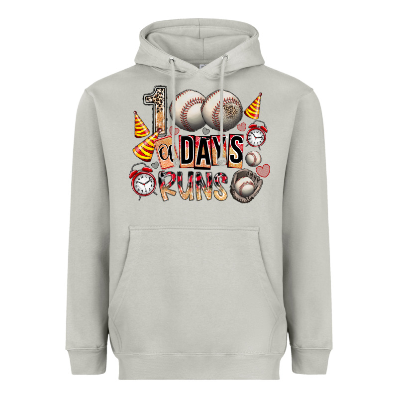 100 Of Days Runs Heavyweight Hoodie by SublimationCraftShop | Teevron