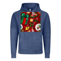 Vintage Denim christmas snow globe seamless pattern Vintage Hoodie - BundleAndBundleShop