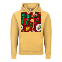 Vintage Mustard christmas snow globe seamless pattern Vintage Hoodie - BundleAndBundleShop