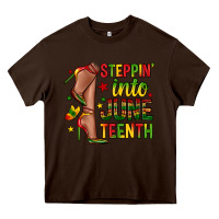 Chocolate Brown steppin into juneteenth Heavy Core Tee - Zillion Design Studio