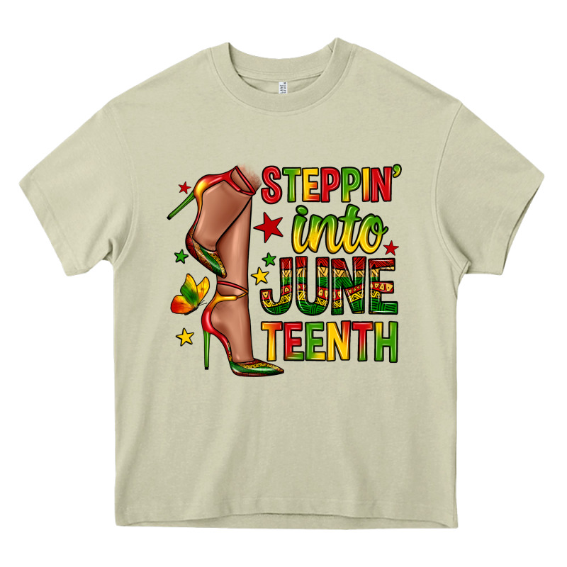 Steppin Into Juneteenth Heavy Core Tee by Zillion Design Studio | Teevron