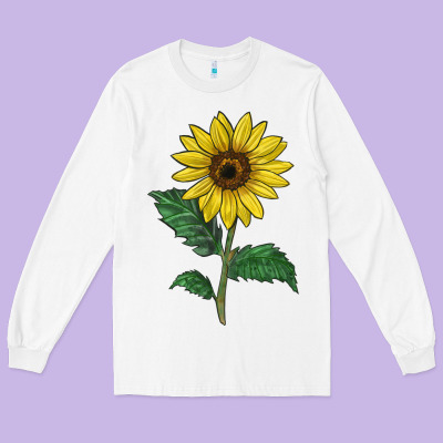 Sunray Yellow Sunflower Long Sleeve Tee Designed By Lillyallendesigns