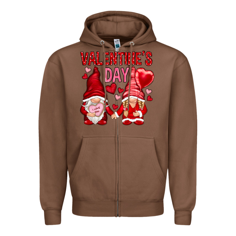 Valentines Day With Gnomies Zipper Hoodie by NancyCooperArtShop | Teevron