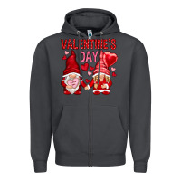 Smoke valentines day with gnomies Zipper Hoodie - NancyCooperArtShop