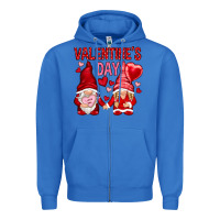 True Royal valentines day with gnomies Zipper Hoodie - NancyCooperArtShop