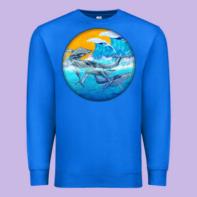 Humpback Whale Premium Sweatshirt Designed By Barkaloodesign