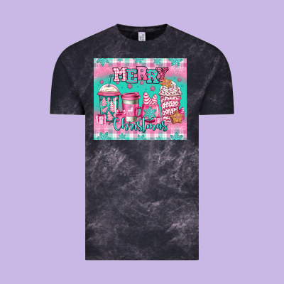 Merry Christmas Pink Coffee Vintage Tee Designed By Jasminsmagicworld