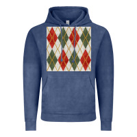 Vintage Denim christmas diamond plaid seamless pattern Vintage Hoodie - BundleAndBundleShop
