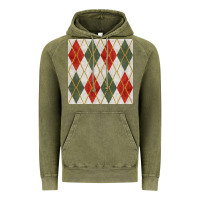 Vintage Olive christmas diamond plaid seamless pattern Vintage Hoodie - BundleAndBundleShop