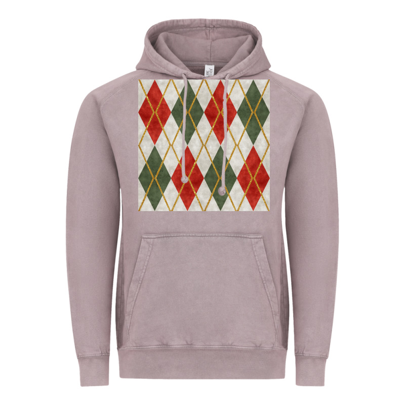 Christmas Diamond Plaid Seamless Pattern Vintage Hoodie by BundleAndBundleShop | Teevron