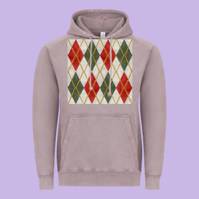 Christmas Diamond Plaid Seamless Pattern Vintage Hoodie Designed By Bundleandbundleshop