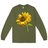 Army Green sunflower Long Sleeve Tee - LillyAllenDesigns