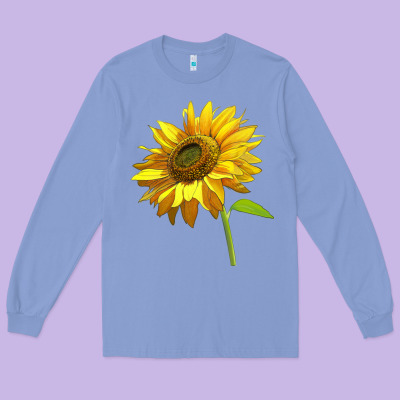Sunflower Long Sleeve Tee Designed By Lillyallendesigns