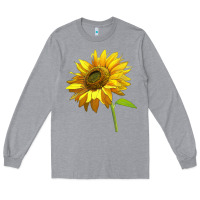 Heather Grey sunflower Long Sleeve Tee - LillyAllenDesigns