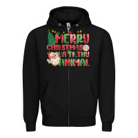Black merry christmas ya filthy animal Zipper Hoodie - MaliasSmallBusiness