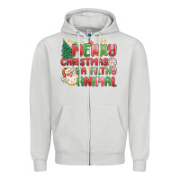 Dove Grey merry christmas ya filthy animal Zipper Hoodie - MaliasSmallBusiness