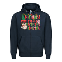 Navy merry christmas ya filthy animal Zipper Hoodie - MaliasSmallBusiness
