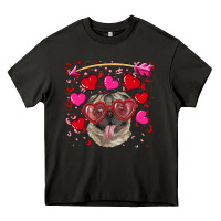 Asphalt valentine's day  pug Heavy Core Tee - RanaPortraitStore