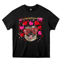 Black valentine's day  pug Heavy Core Tee - RanaPortraitStore