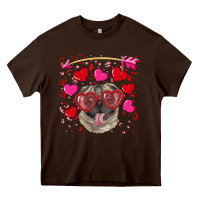 Chocolate Brown valentine's day  pug Heavy Core Tee - RanaPortraitStore