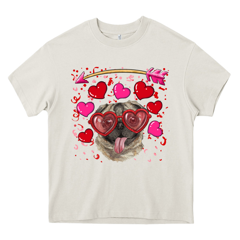 Valentine's Day  Pug Heavy Core Tee by RanaPortraitStore | Teevron