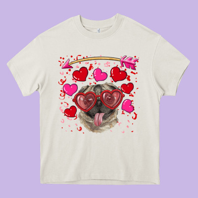 Heavy Core Tee valentine's day  pug