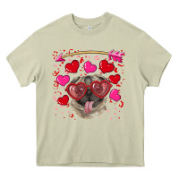 Mossy valentine's day  pug Heavy Core Tee - RanaPortraitStore